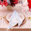 Gold/White Tuxedo Napkin + Hampton Gold White + Blush Beaded + Heirloom Blush + Lorelei + Eve Pink + Crystal Lowball + Melodia Cranberry - Elizabeth Photography
