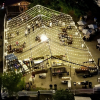 50x60 Structure Tent without Top + 50 strands of Festoon Lights + White Picket Fence - Live Fire Austin, Camp Mabry