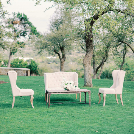Austin Coffee Table , Vintage Cream Loveseat & armchairs - The Lockharts - Canyonwood Ridge