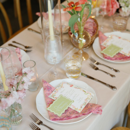 Beige Cottonique, Eleanor Dinner Plate, Sophia Flatware - Madison Hewmaker - The Grand Lady