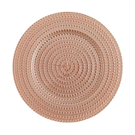Blush Beaded Glass Charger