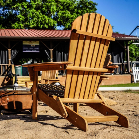 Natural Wood Adirondack Chairs - Live Fire, Camp Mabry