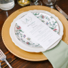 Traditional China + Tara Coupe Salad Plate + Economy Light Olive Napkin - Main Squeeze Photography