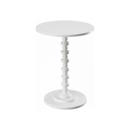 White Spindle End Table