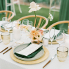 Wood Charger, Kaleb Forest Grey Dinner Plate, Stiletto Wood Flatware, Ginger Root Los Cabos 10 oz, Valore Tall Wine, Excalibur Champagne Flute - Molliner Photography - Windemere Farms