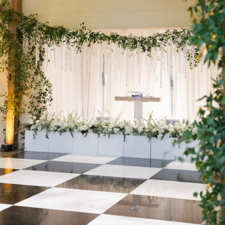 Acrylic Black and White Dance Floor - Emily Boone Photography - Barr Mansion