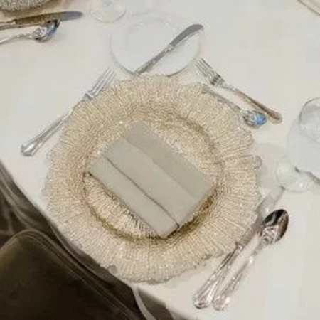 Champagne Leaf Charger - House of Hough