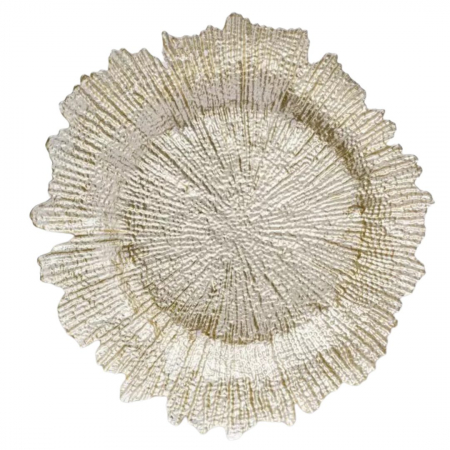 Champagne Leaf Charger - House of Hough