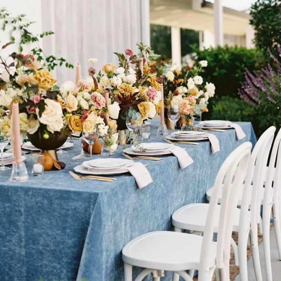 Slate Blue St Tropez Velvet - House of Hough