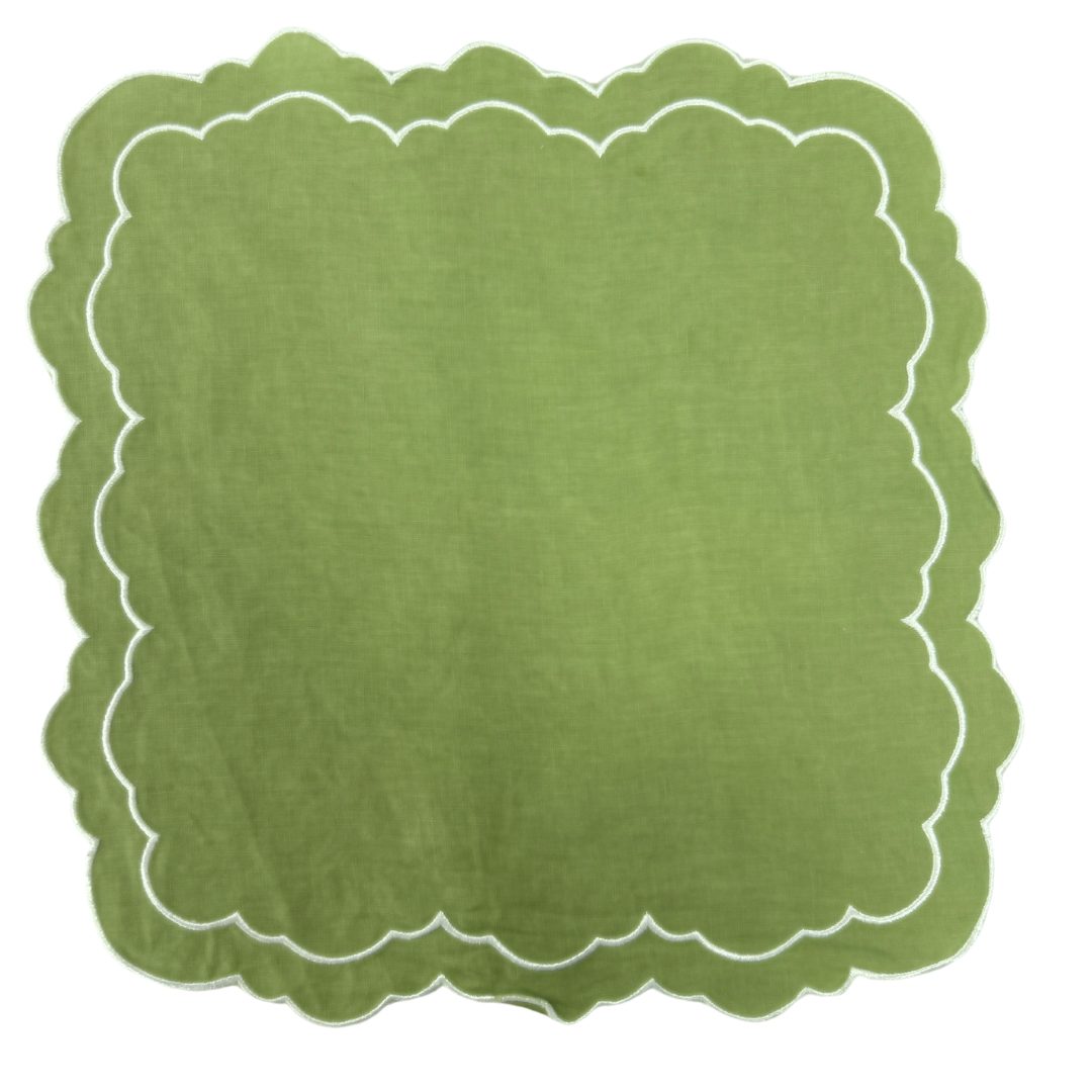 Garden Green Scalloped Napkin