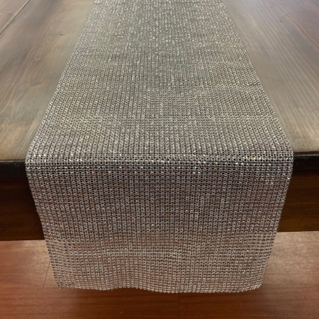 Silver Diamond Rhinestone Table Runner - Image 3