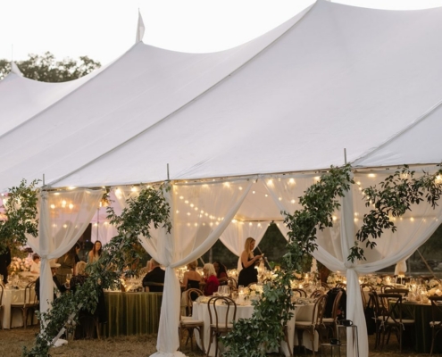 44 x 103 Tidewater Tent + Festoon + Voile Leg Drape - Madison Sears Photography
