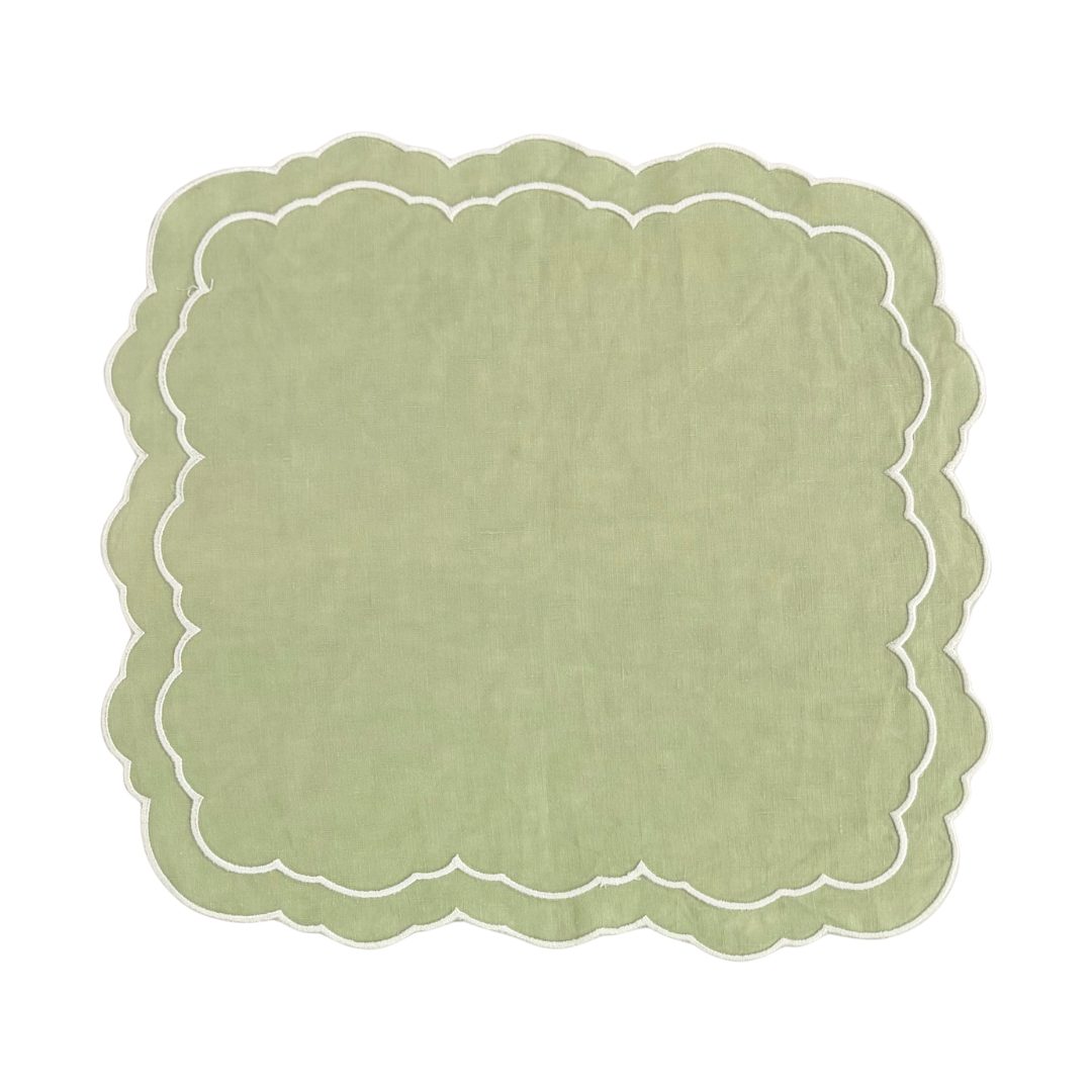 Garden Green Scalloped Napkin