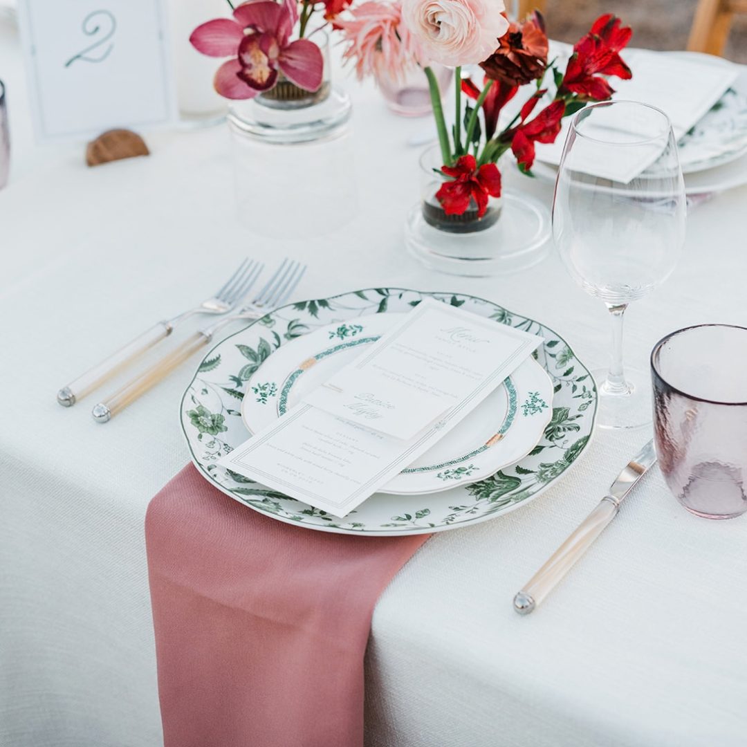 Panama Ivory + Eleanor Fern + Florence Juniper + Ivory Pearl + Los Cabos Pink + Cottonique Dusty Rose + Valore Wine - Carhart Photography